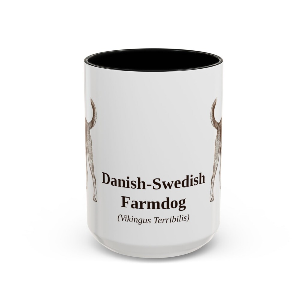 15oz Danish-Swedish Farmdog Latin Mug, Vintage Dog Coffee Mug, Dog Lover Gift
