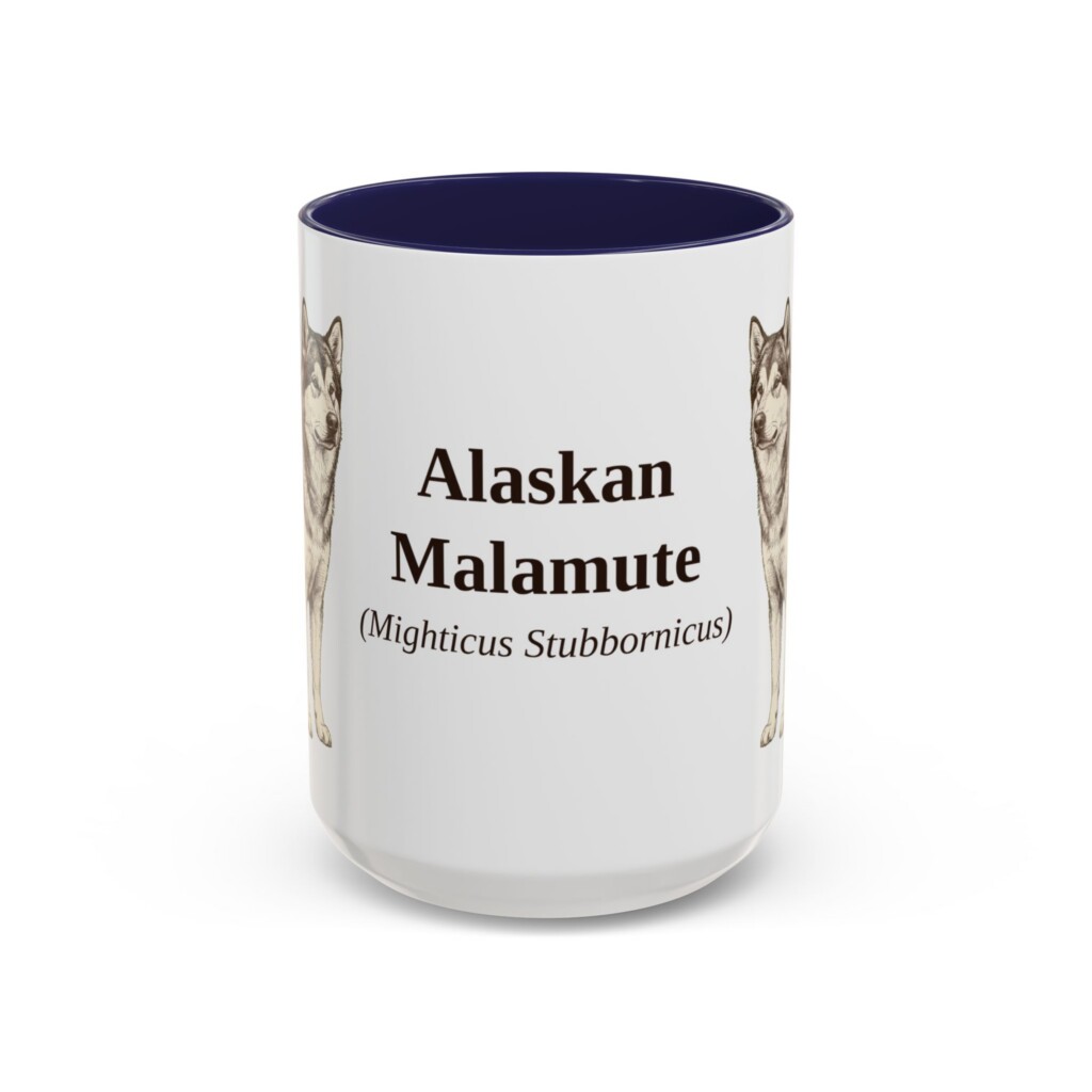 10908604866746833495_2048.jpeg 15oz Alaskan Malamute Latin Mug, Vintage Dog Coffee Mug, Dog Lover Gift