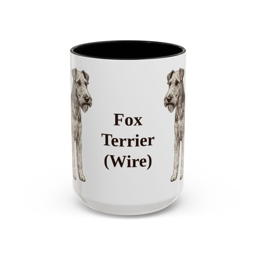 15oz Fox Terrier (Wire) Mug, Vintage Dog Portrait Coffee Mug, Dog Lover Gift