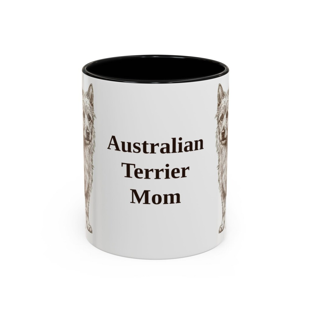 11oz Australian Terrier Dog Mom Mug, Vintage Sketch Coffee Mug, Dog Mom Gift