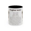 11oz English Setter Mug, Illustrated Dog Breed Facts Coffee Mug, Vintage Dog Keepsake Gift