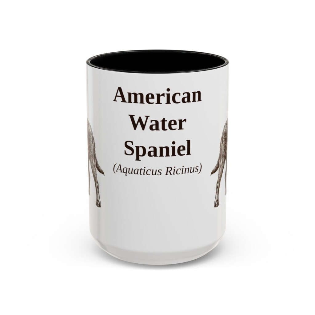 15oz American Water Spaniel Latin Mug, Vintage Dog Coffee Mug, Dog Lover Gift