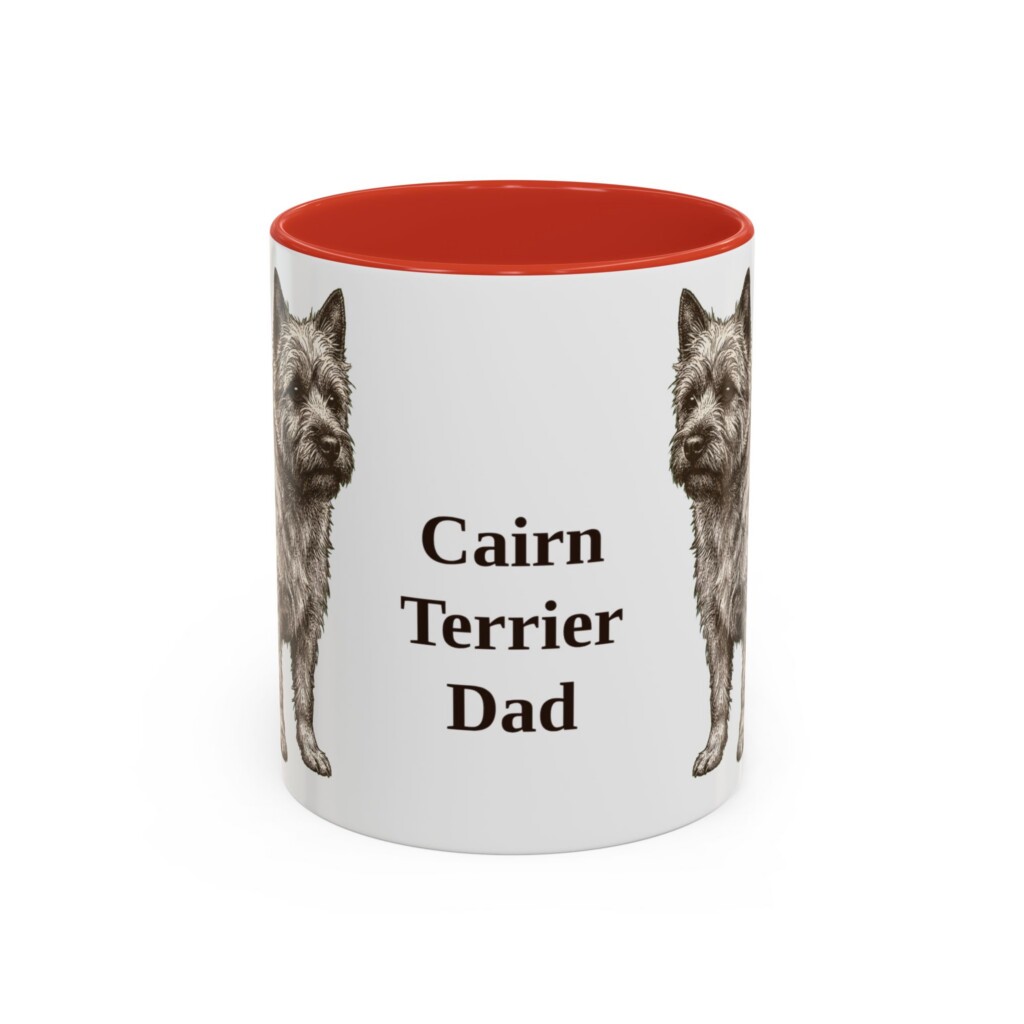 11oz Cairn Terrier Dog Dad Mug, Vintage Sketch Coffee Mug, Dog Dad Gift