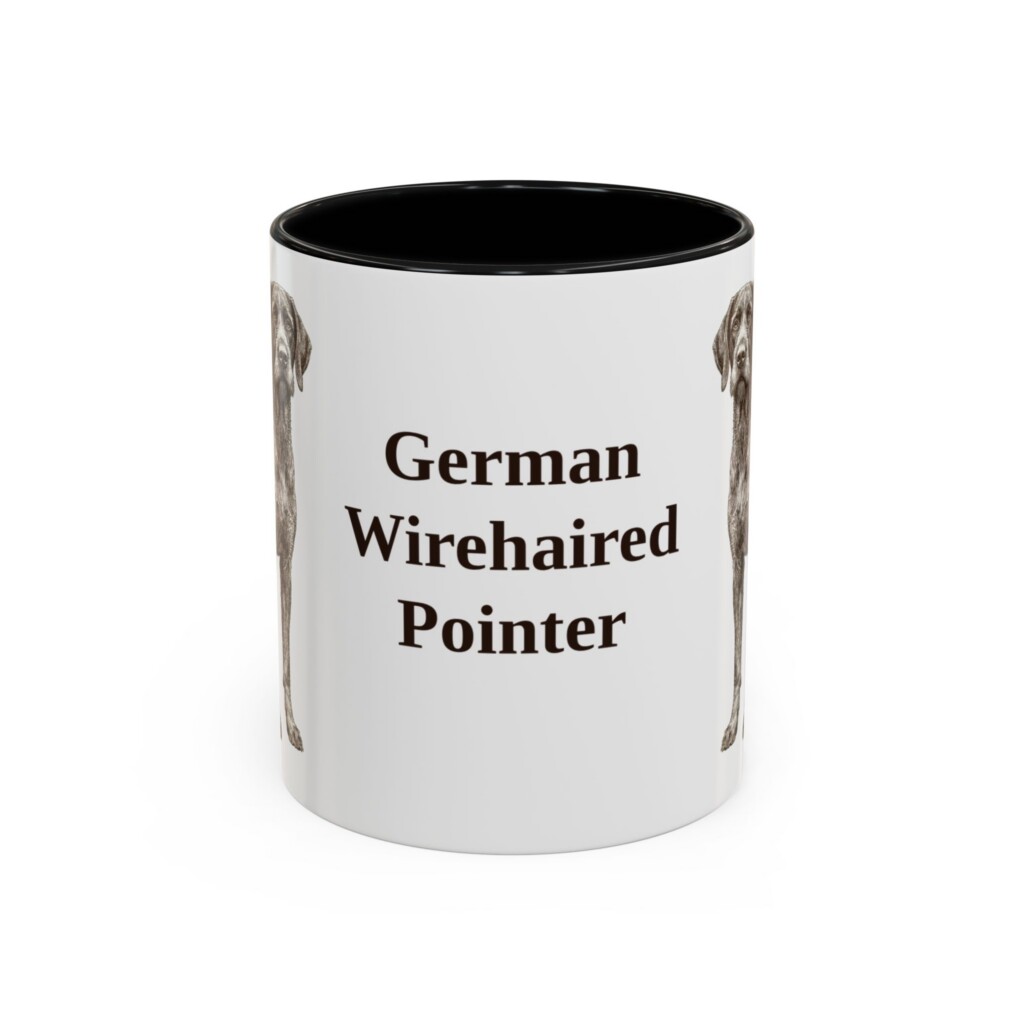 11oz German Wirehaired Pointer Mug, Vintage Dog Portrait Coffee Mug, Dog Lover Gift