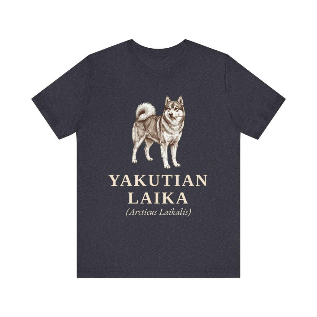 Yakutian Laika Latin Shirt, Vintage Dog Sketch Tee, Dog Latin Gift