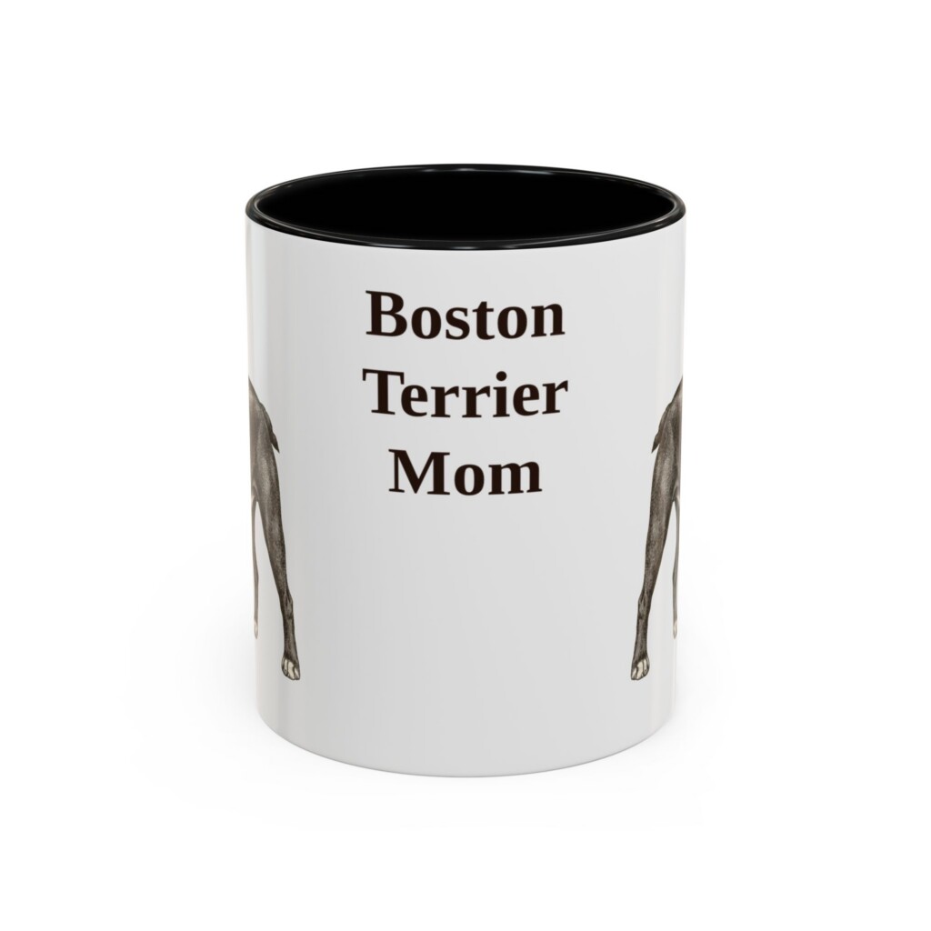 11oz Boston Terrier Dog Mom Mug, Vintage Sketch Coffee Mug, Dog Mom Gift