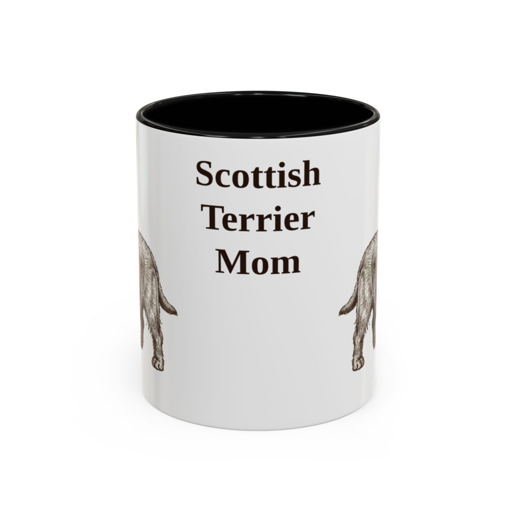 11oz Scottish Terrier Dog Mom Mug, Vintage Sketch Coffee Mug, Dog Mom Gift
