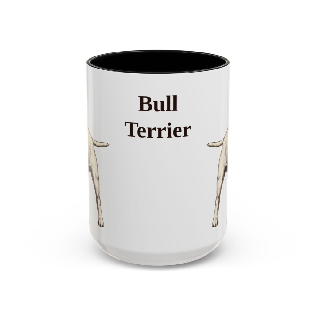 15oz Bull Terrier Mug, Vintage Dog Portrait Coffee Mug, Dog Lover Gift