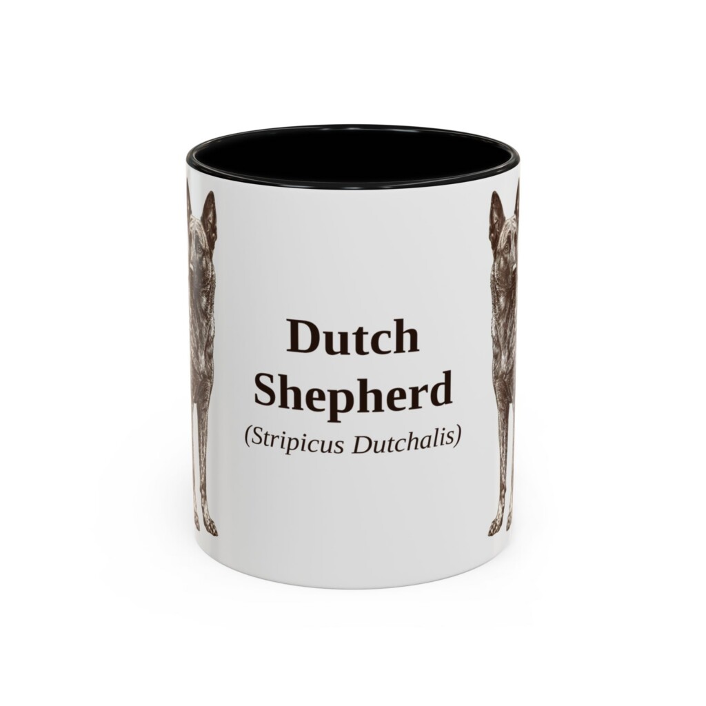 11oz Dutch Shepherd Latin Mug, Vintage Dog Coffee Mug, Dog Lover Gift