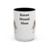 15oz Basset Hound Dog Mom Mug, Vintage Sketch Coffee Mug, Dog Mom Gift