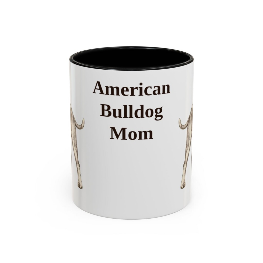 11oz American Bulldog Dog Mom Mug, Vintage Sketch Coffee Mug, Dog Mom Gift