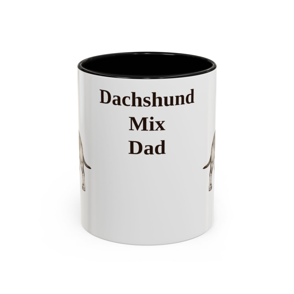 11oz Dachshund Mix Dog Dad Mug, Vintage Sketch Coffee Mug, Dog Dad Gift