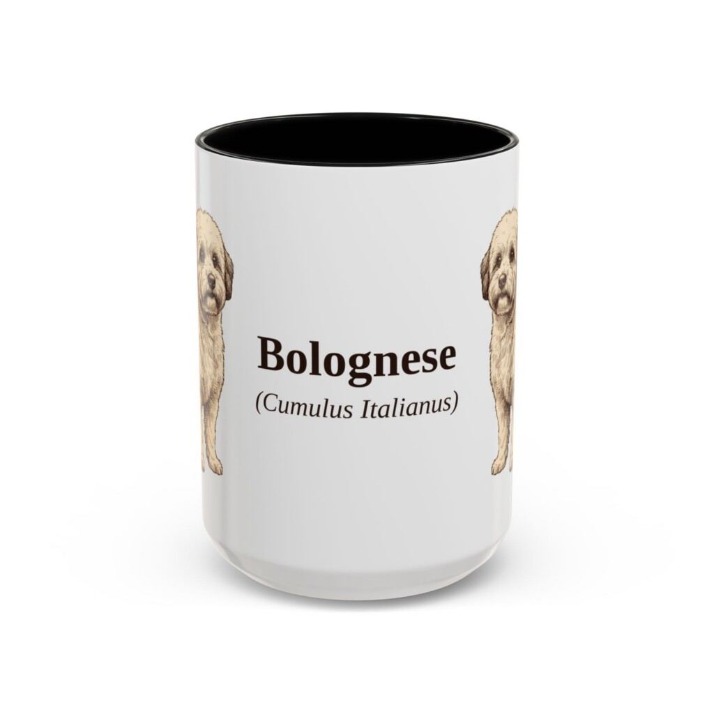 15oz Bolognese Latin Mug, Vintage Dog Coffee Mug, Dog Lover Gift