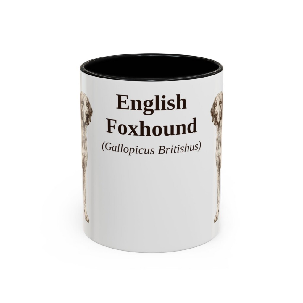 11oz English Foxhound Latin Mug, Vintage Dog Coffee Mug, Dog Lover Gift