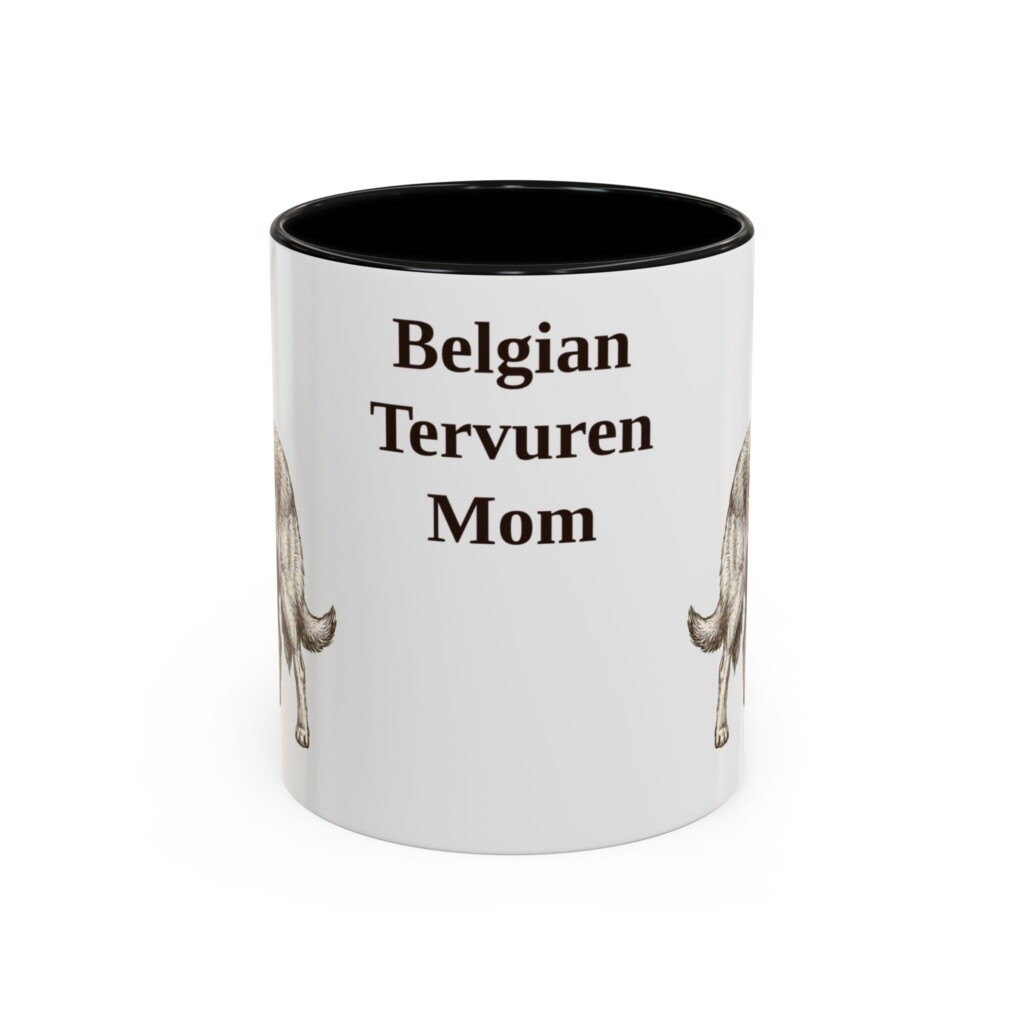 11oz Belgian Tervuren Dog Mom Mug, Vintage Sketch Coffee Mug, Dog Mom Gift