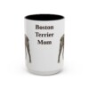 15oz Boston Terrier Dog Mom Mug, Vintage Sketch Coffee Mug, Dog Mom Gift