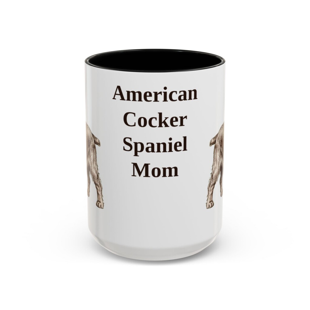 15oz American Cocker Spaniel Dog Mom Mug, Vintage Sketch Coffee Mug, Dog Mom Gift