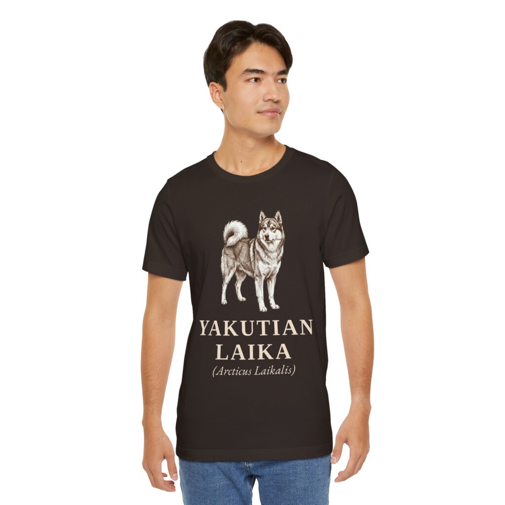 Yakutian Laika Latin Shirt, Vintage Dog Sketch Tee, Dog Latin Gift