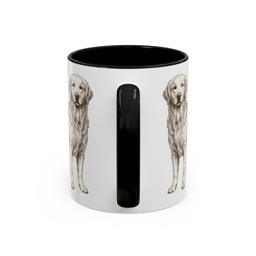 11oz Golden Retriever Mug, Illustrated Dog Breed Facts Coffee Mug, Vintage Dog Keepsake Gift
