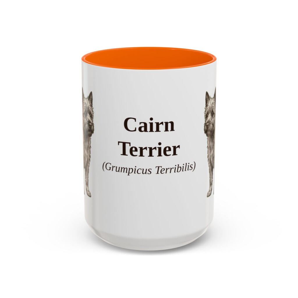 11922872138298550253_2048.jpeg 15oz Cairn Terrier Latin Mug, Vintage Dog Coffee Mug, Dog Lover Gift