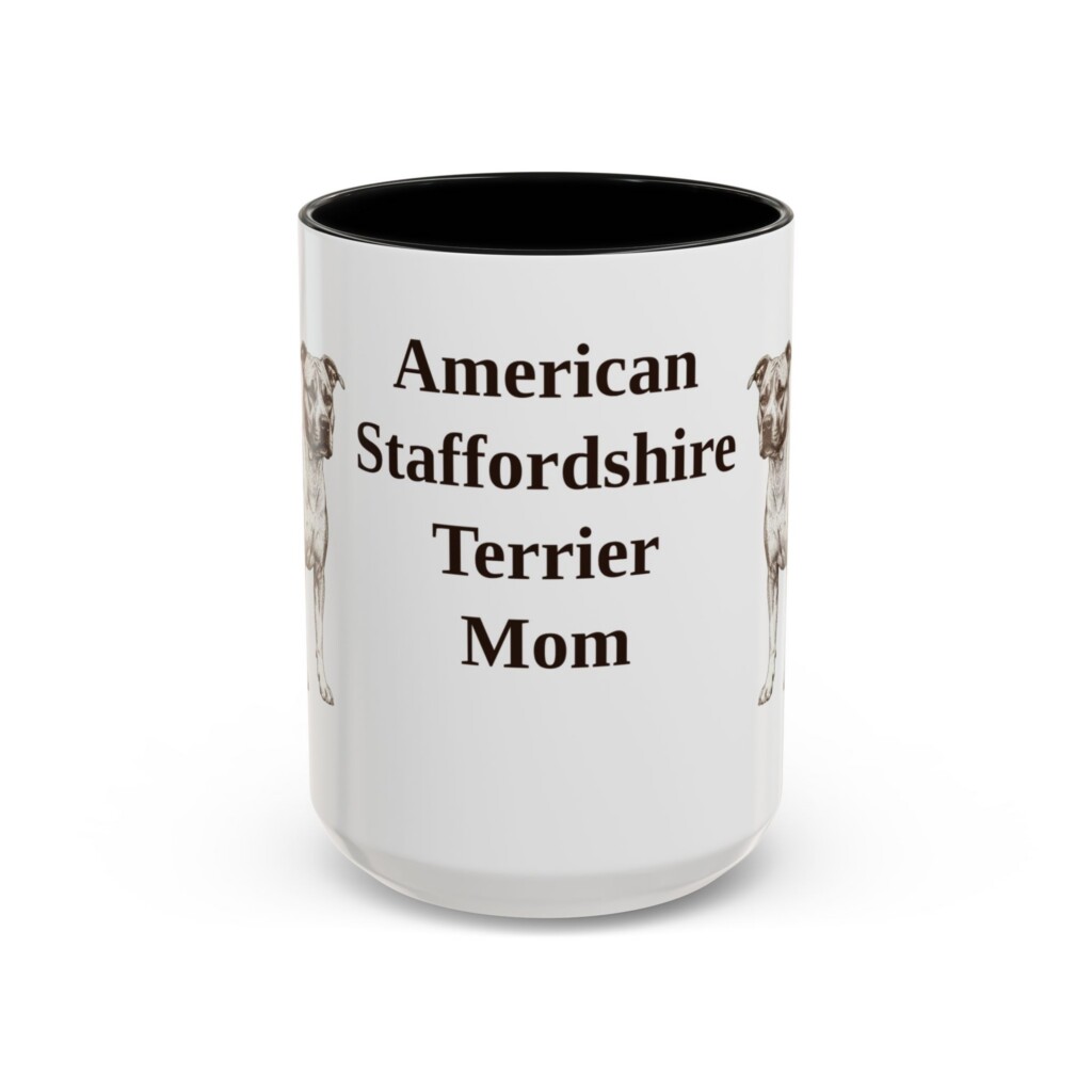 15oz American Staffordshire Terrier Dog Mom Mug, Vintage Sketch Coffee Mug, Dog Mom Gift