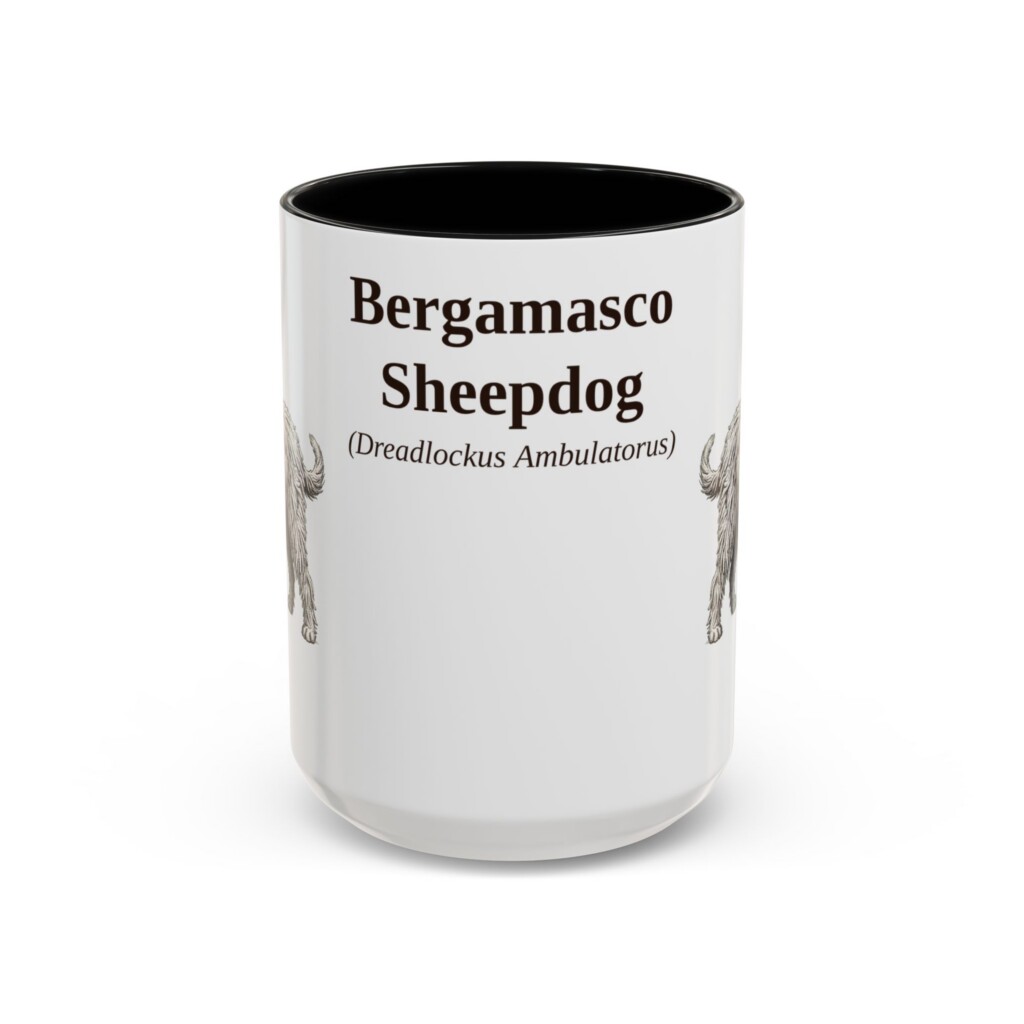 11931081580537950594_2048.jpeg 15oz Bergamasco Sheepdog Latin Mug, Vintage Dog Coffee Mug, Dog Lover Gift