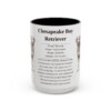 15oz Chesapeake Bay Retriever Mug, Illustrated Dog Breed Facts Coffee Mug, Vintage Dog Keepsake Gift