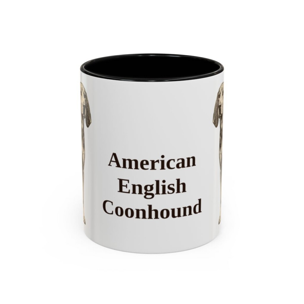 11oz American English Coonhound Mug, Black, front view