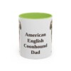 11oz American English Coonhound Dog Dad Mug, Light Green, front view