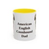 11oz American English Coonhound Dog Dad Mug, Yellow, front view