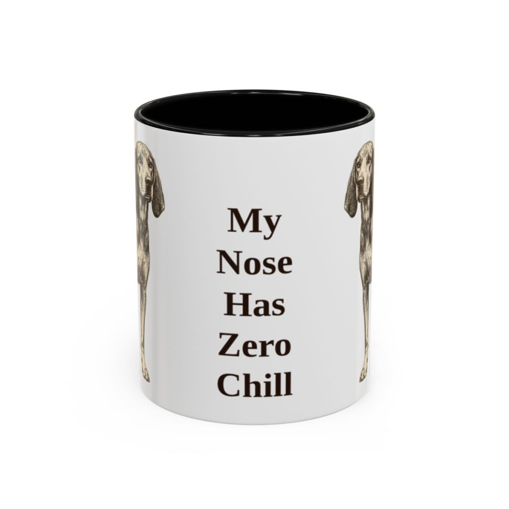 11oz Funny American English Coonhound Mug, Black, front view
