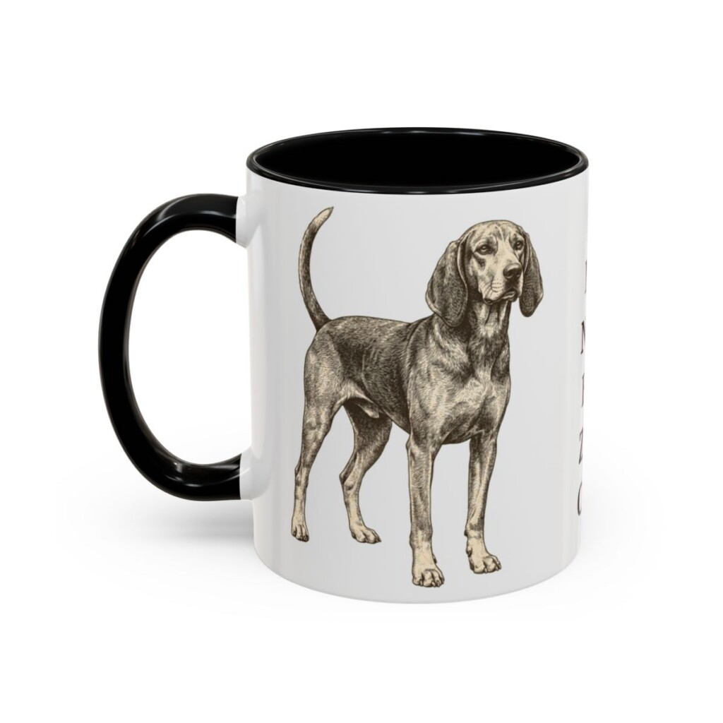 11oz Funny American English Coonhound Mug, Black, left side view