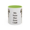 11oz Funny American English Coonhound Mug, Light Green, front view