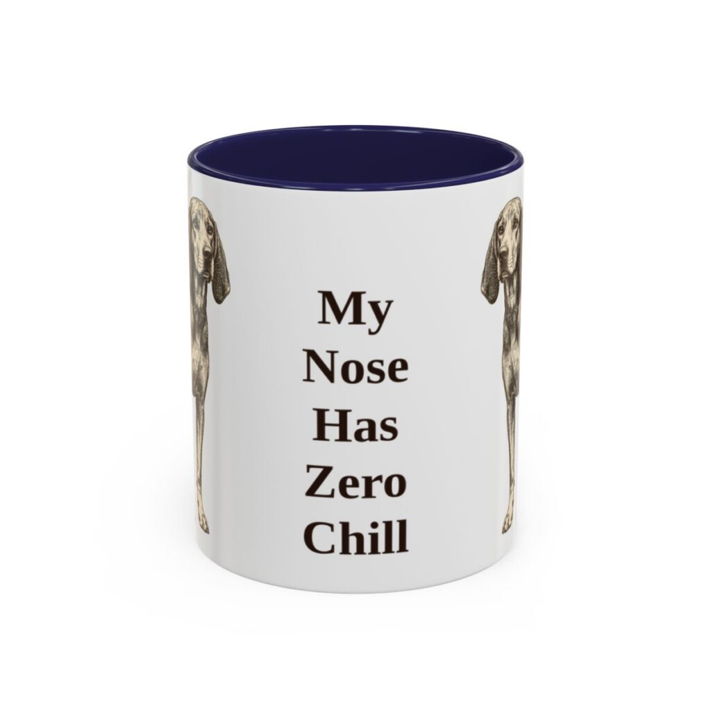 11oz Funny American English Coonhound Mug, Navy, front view