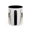 11oz American English Coonhound Latin Mug, Black, back view