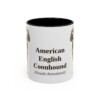 11oz American English Coonhound Latin Mug, Black, front view