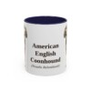 11oz American English Coonhound Latin Mug, Navy, front view