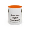 11oz American English Coonhound Latin Mug, Orange, front view