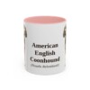 11oz American English Coonhound Latin Mug, Pink, front view