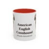11oz American English Coonhound Latin Mug, Red, front view