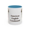 11oz American English Coonhound Mug, Light Blue, front view