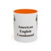 11oz American English Coonhound Mug, Orange, front view