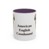 11oz American English Coonhound Mug, Purple, front view