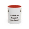 11oz American English Coonhound Mug, Red, front view