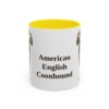 11oz American English Coonhound Mug, Yellow, front view