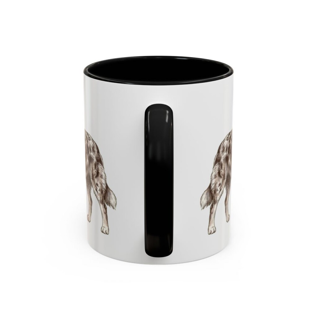 11oz Australian Shepherd Mug, Black, back view