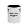 11oz Australian Shepherd Mug, Black, front view