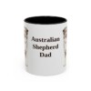 11oz Australian Shepherd Dog Dad Mug, Black, front view