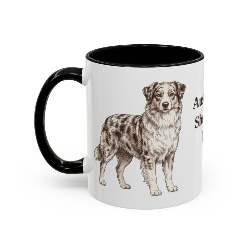 11oz Australian Shepherd Dog Dad Mug, Black, left side view