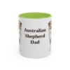 11oz Australian Shepherd Dog Dad Mug, Light Green, front view